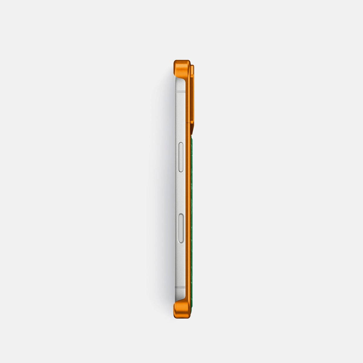Metal Case For iPhone 18 Pro In Alligator -3 | Forest-Green-Orange