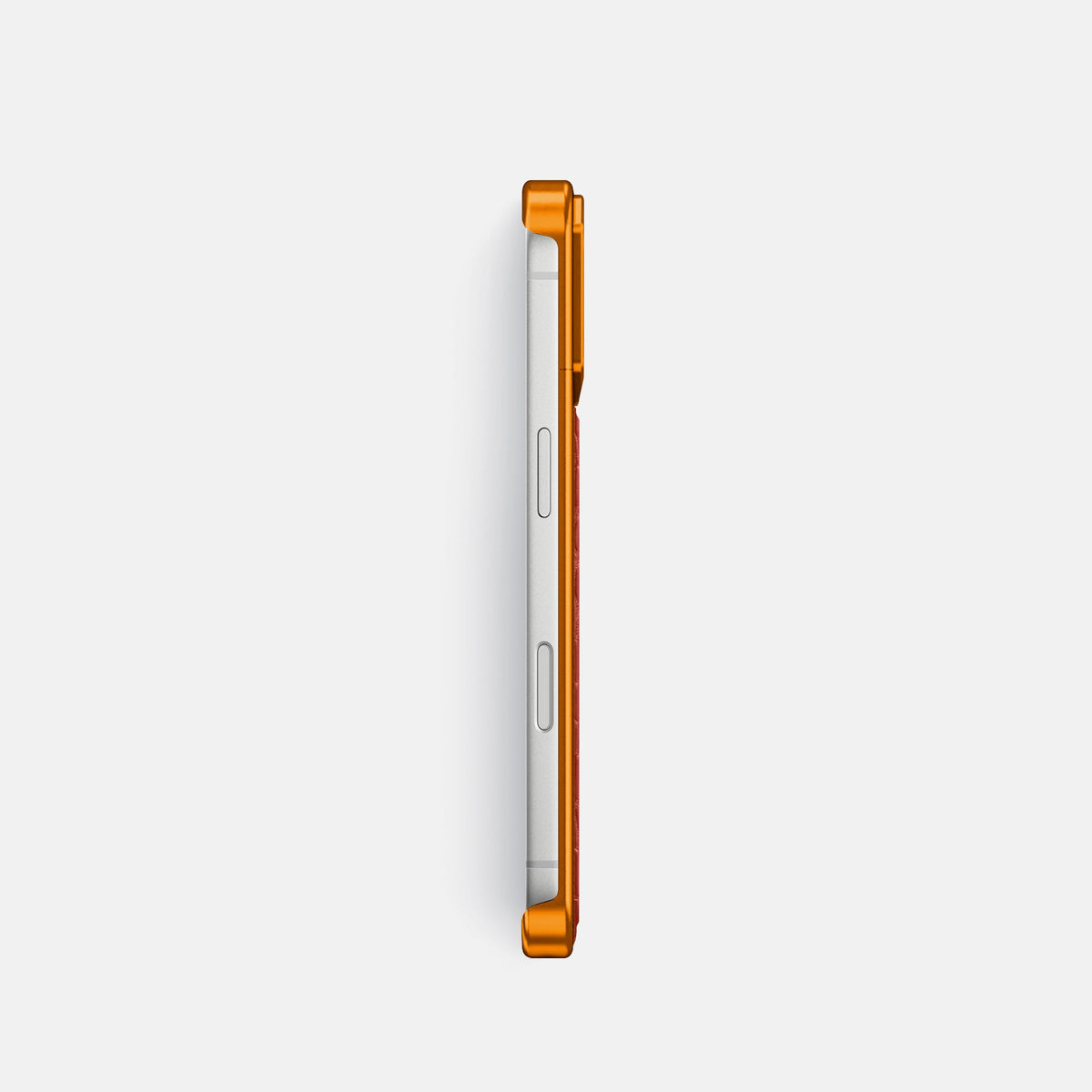 Metal Case For iPhone 18 Pro In Alligator -3 | Red-Orange
