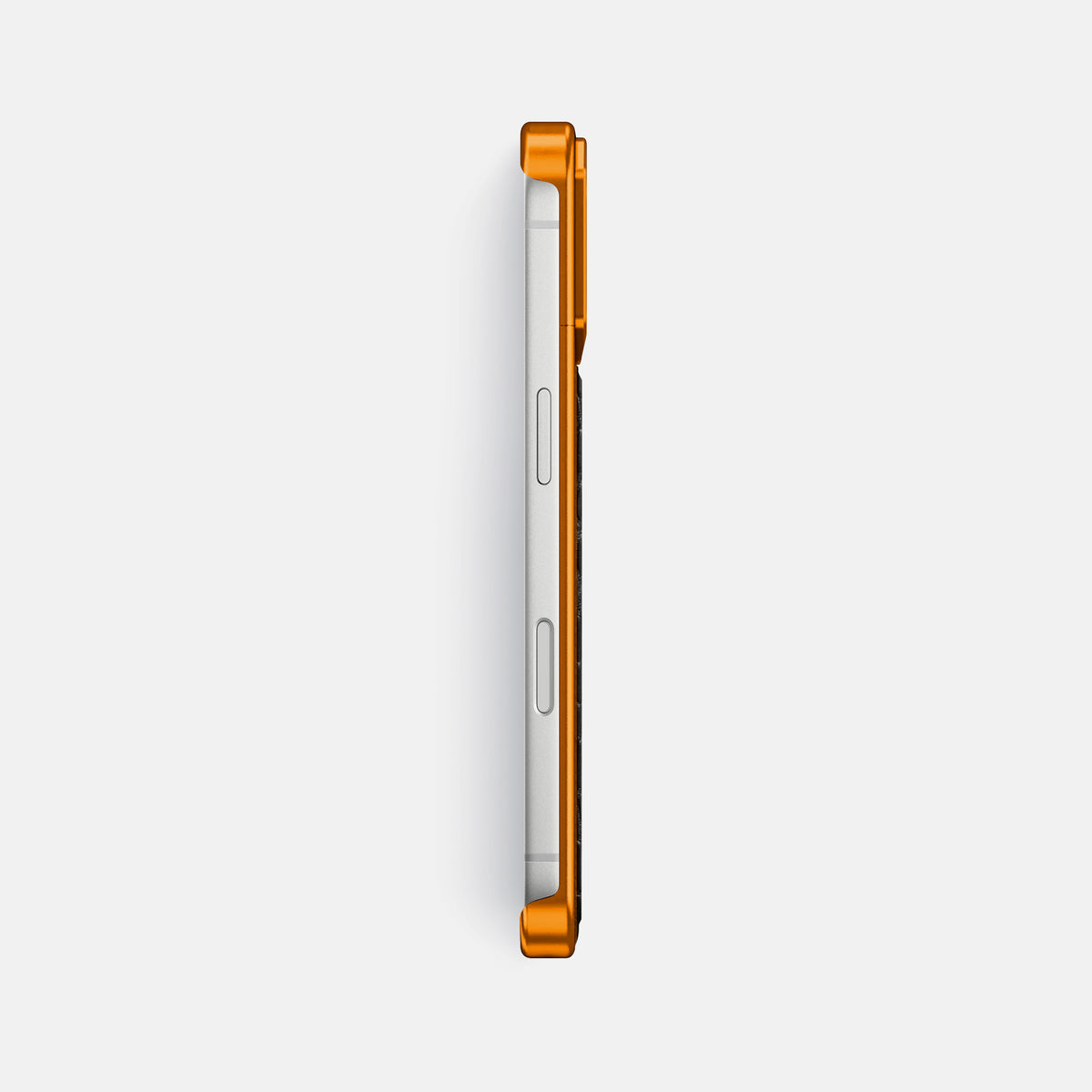 Black iPhone 17 Pro Max Metal Case In Alligator with Orange Metal -3 | Black-Orange