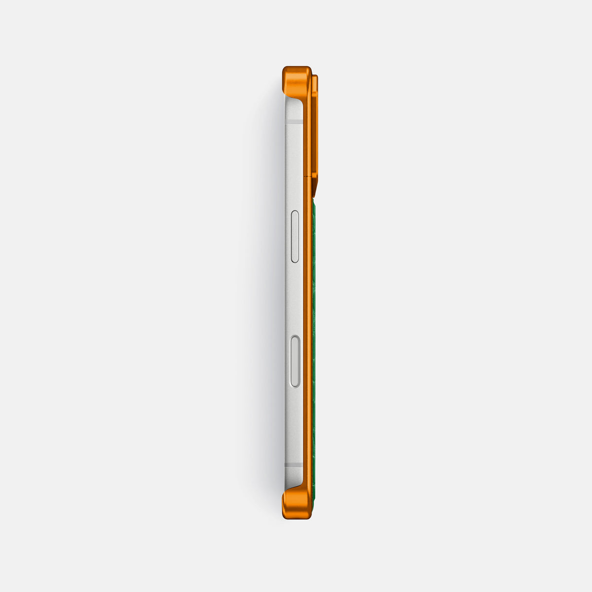 Forest-Green iPhone 17 Pro Max Metal Case In Alligator with Orange Metal -3 | Forest-Green-Orange