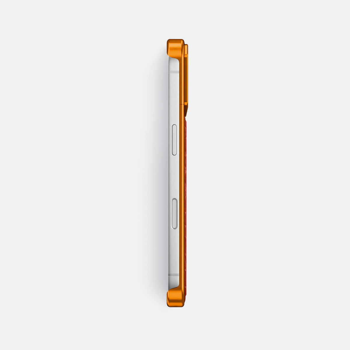 Red iPhone 17 Pro Max Metal Case In Alligator with Orange Metal -3 | Red-Orange