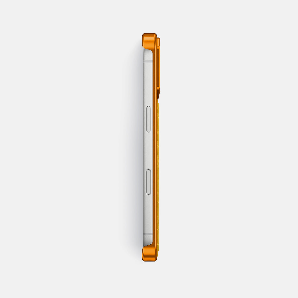 Yellow iPhone 17 Pro Max Metal Case In Alligator with Orange Metal -3 | Yellow-Orange
