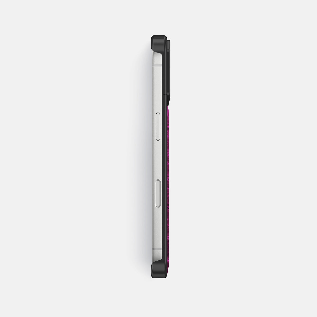 Fuchsia iPhone 17 Pro Max Metal Case Himalayan Crocodile with Black Metal -3 | Fuchsia-Black