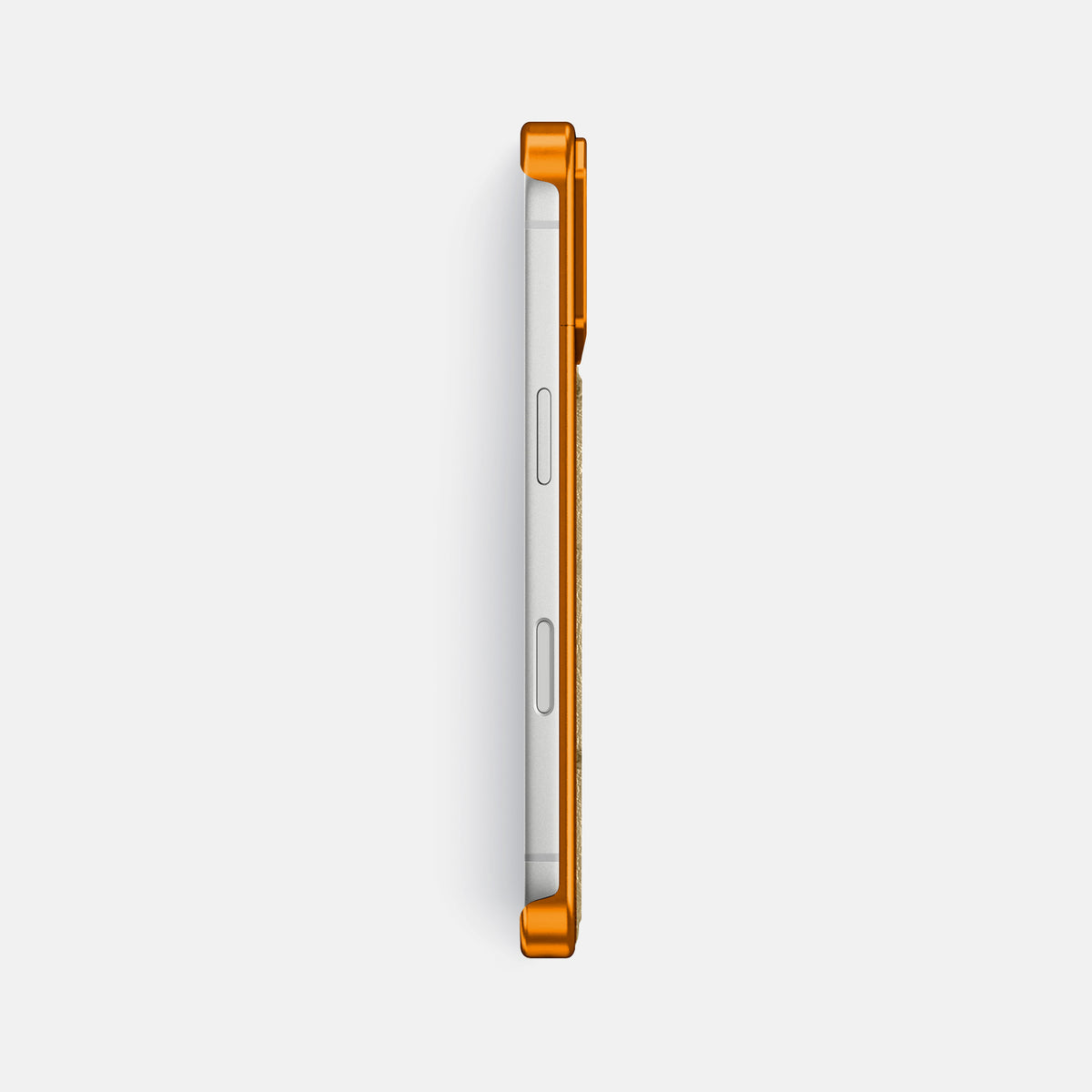 Desert-Sand iPhone 17 Pro Max Metal Case Ostrich with Orange Metal -3 | Desert-Sand-Orange