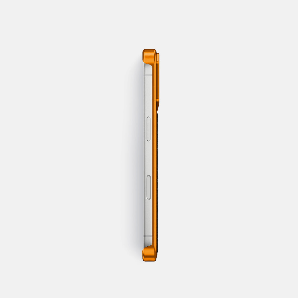 Black iPhone 17 Pro Metal Case Ostrich with Orange Metal -3 | Black-Orange