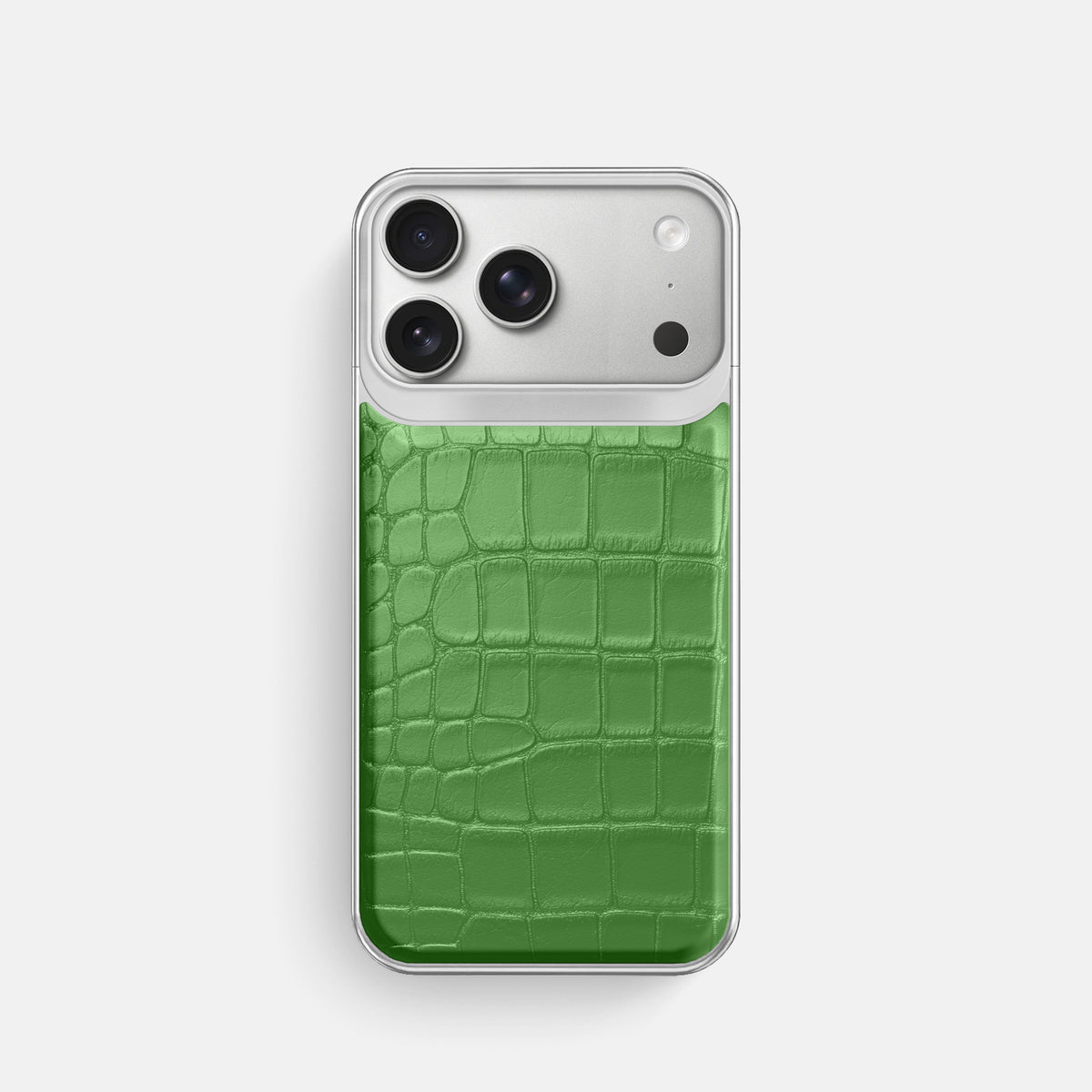 Metal Case For iPhone 18 Pro In Alligator -1 | Apple-Green-Steel