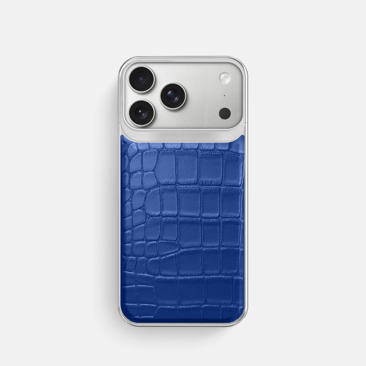 Metal Case For iPhone 18 Pro In Alligator -1 | Royal-Blue-Steel