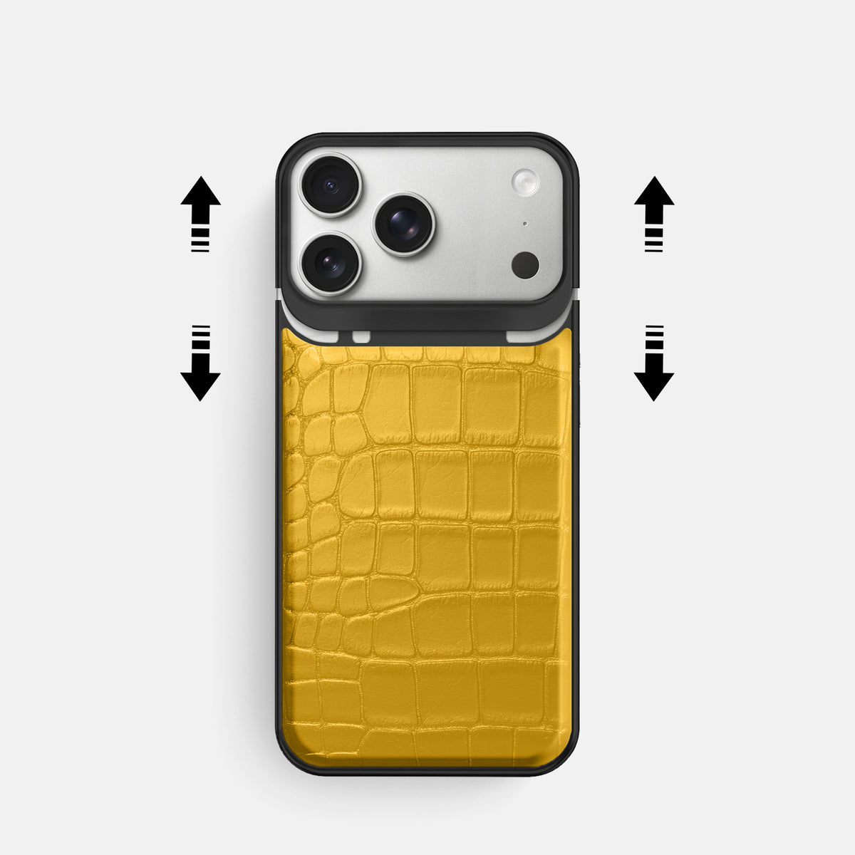 Metal Case For iPhone 18 Pro In Alligator -2 | Yellow-Black