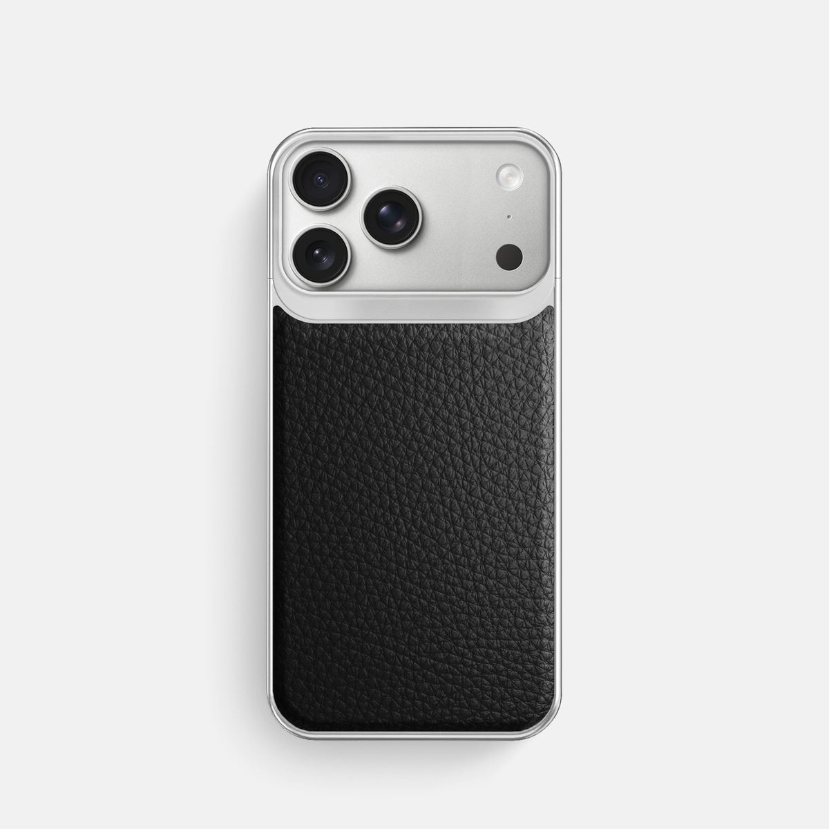 Metal Case For iPhone 18 Pro In Calf -1 | Black-Steel