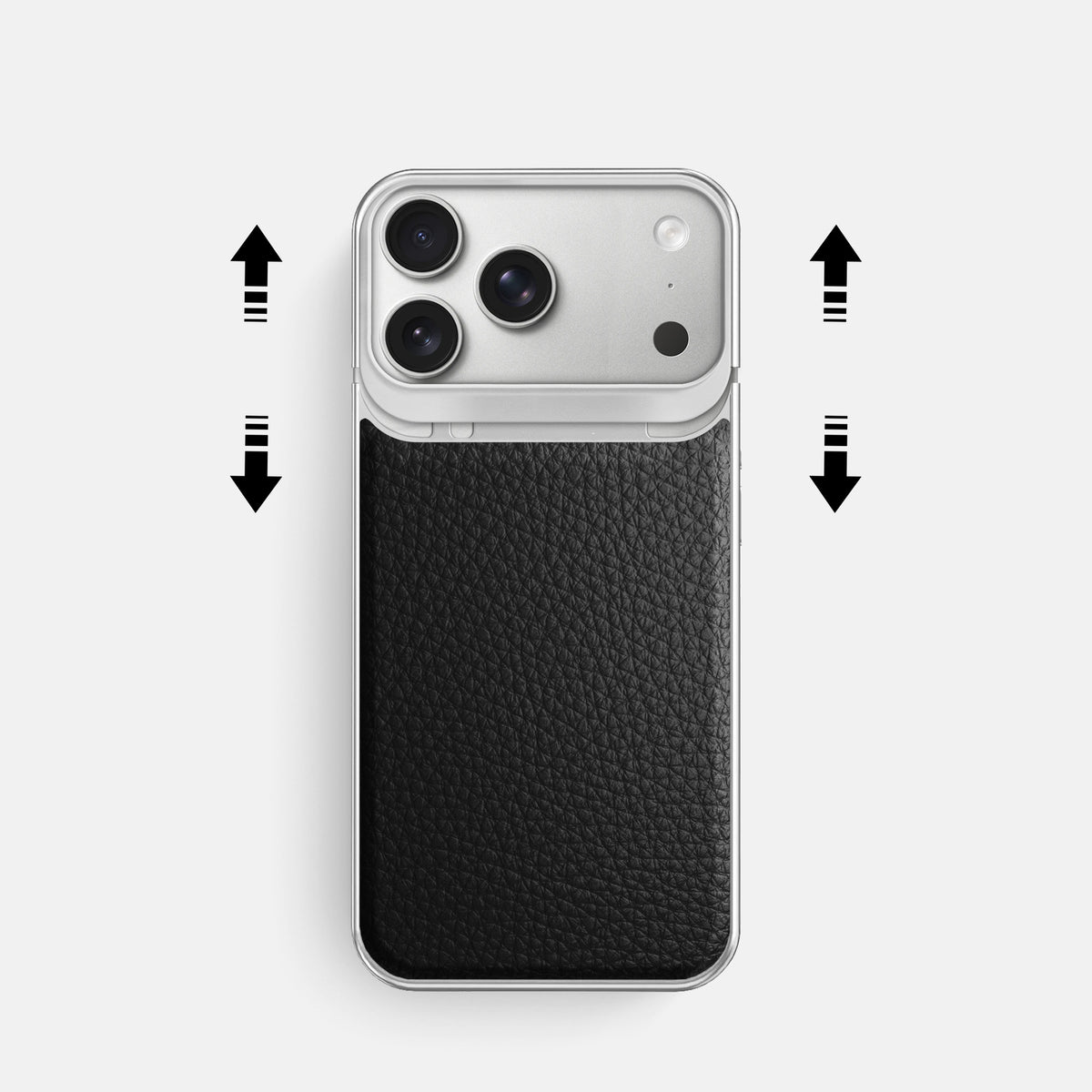 Metal Case For iPhone 18 Pro In Calf -2 | Black-Steel