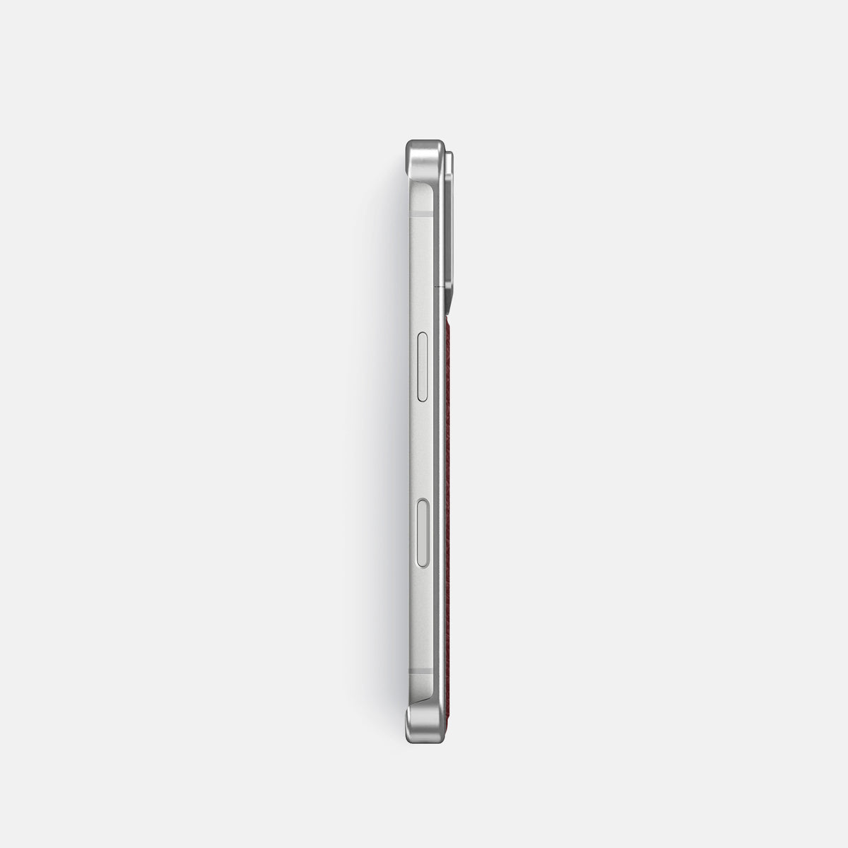Metal Case For iPhone 18 Pro In Calf -3 | Bordeaux-Steel