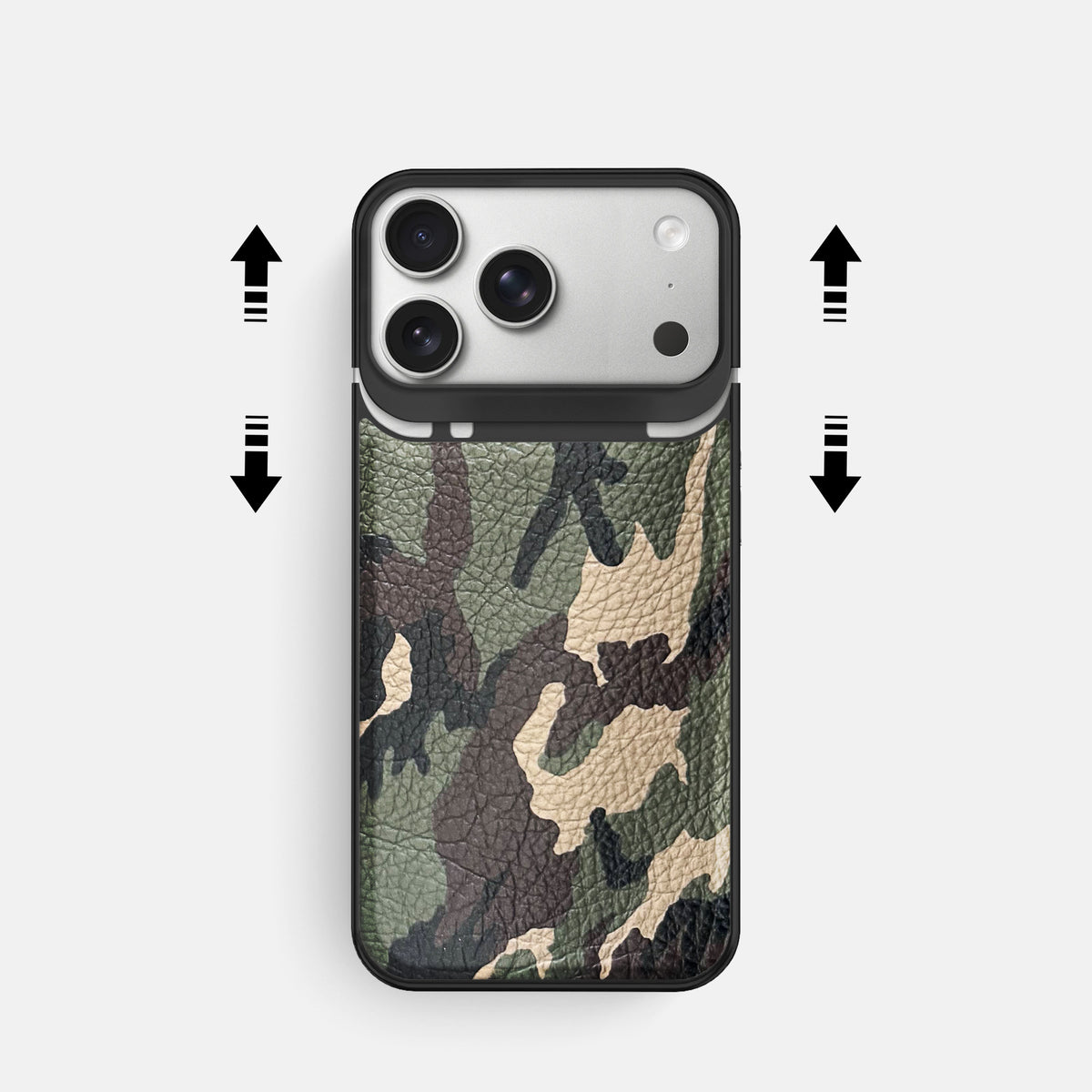 Metal Case For iPhone 18 Pro In Calf -2 | Camouflage-Black