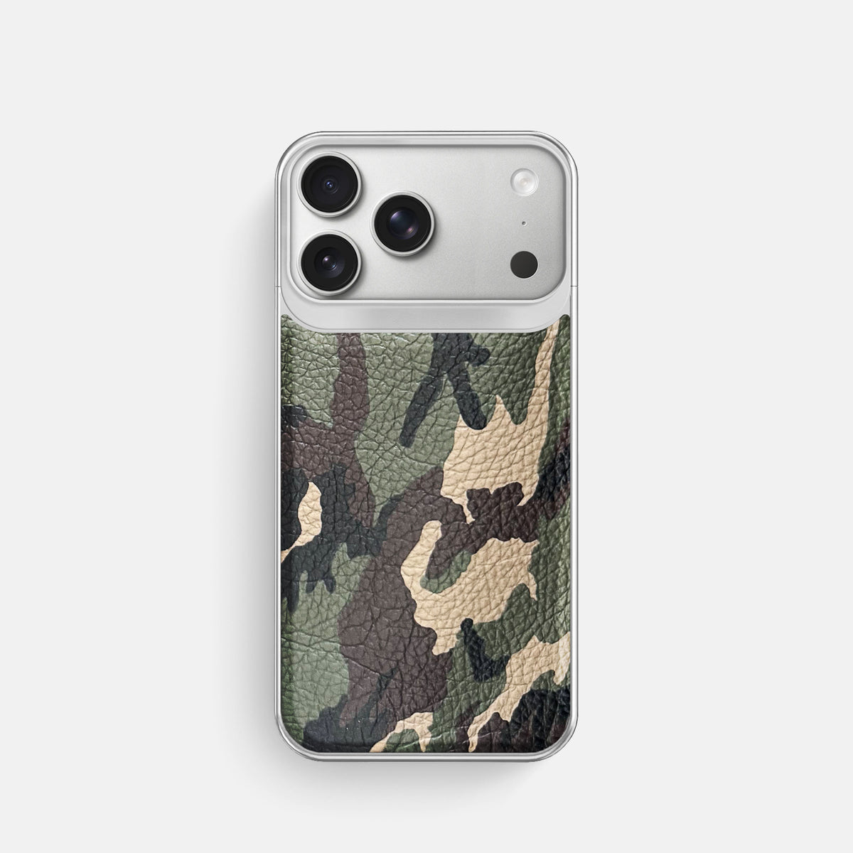 Metal Case For iPhone 18 Pro In Calf -1 | Camouflage-Steel