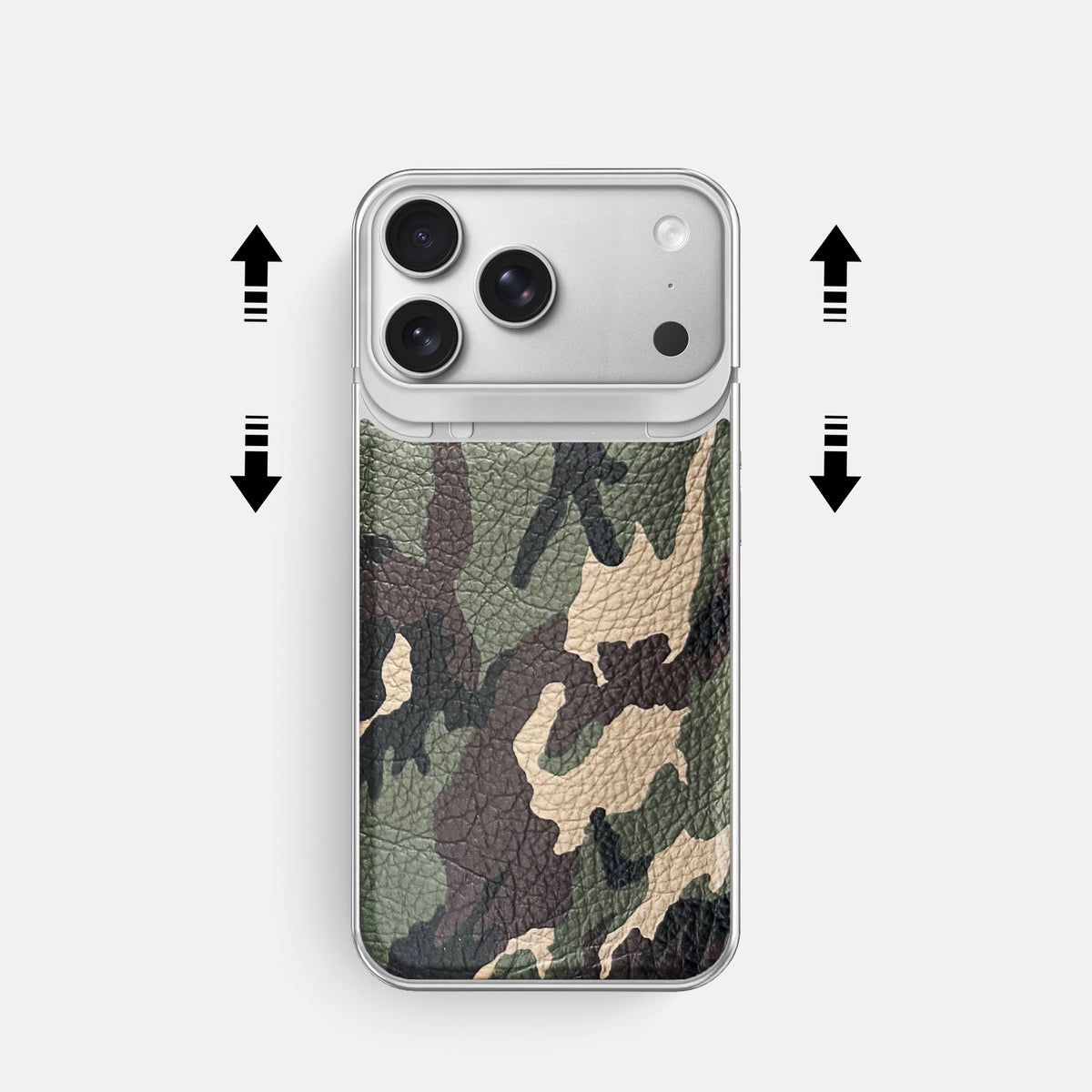 Metal Case For iPhone 18 Pro In Calf -2 | Camouflage-Steel