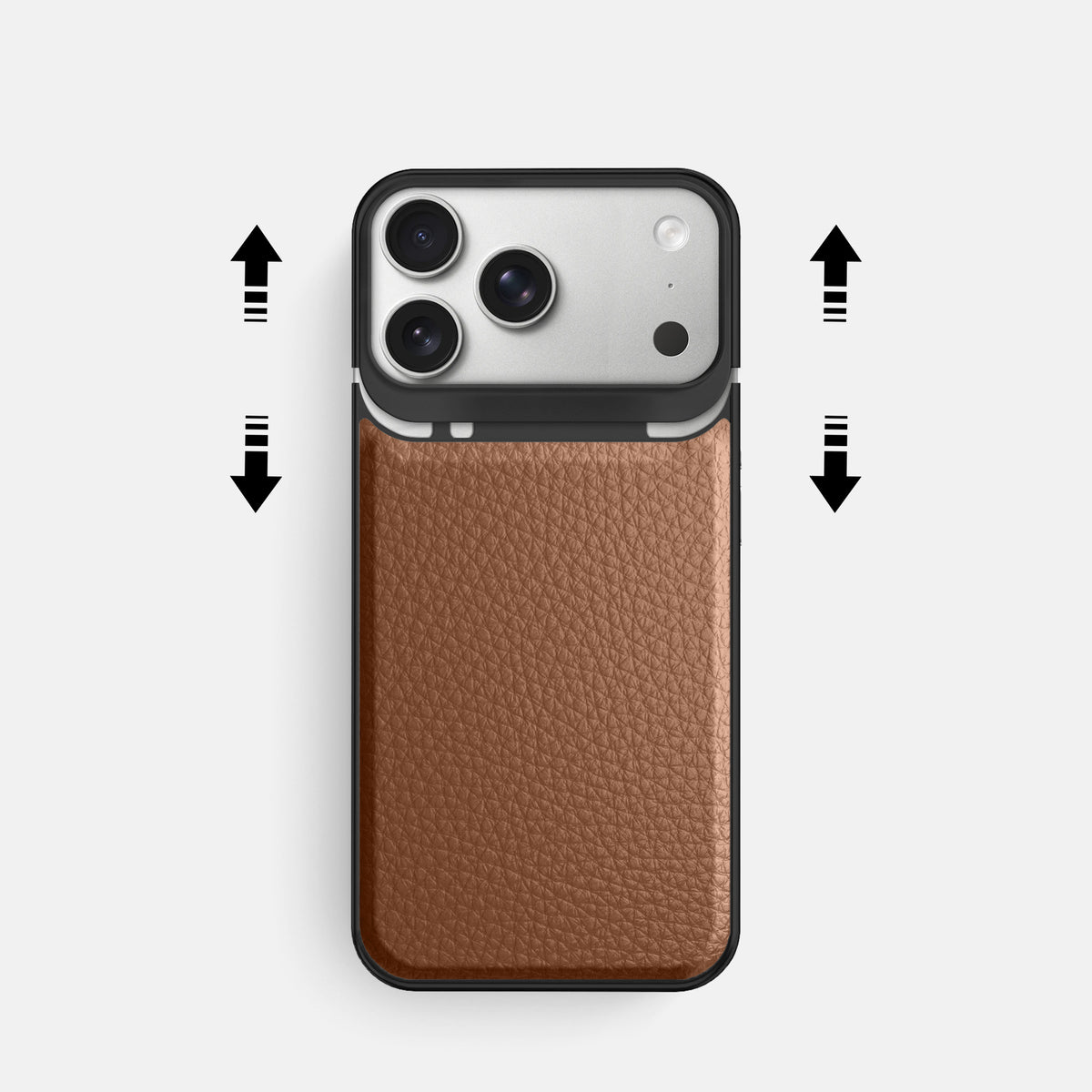 Metal Case For iPhone 18 Pro In Calf -2 | Caramel-Black