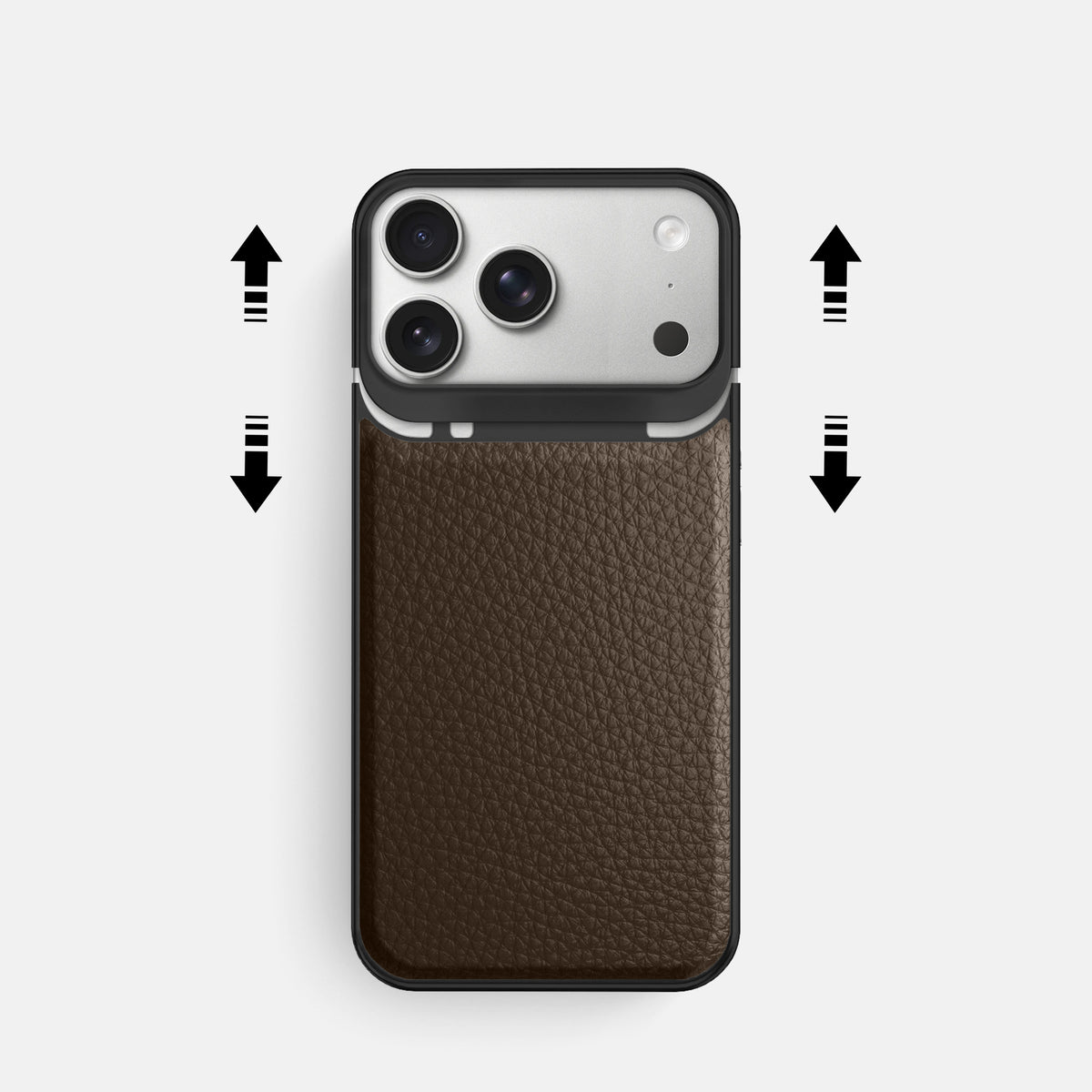 Metal Case For iPhone 18 Pro In Calf -2 | Dark-Brown-Black