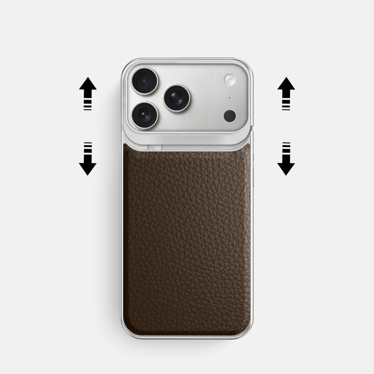 Metal Case For iPhone 18 Pro In Calf -2 | Dark-Brown-Steel