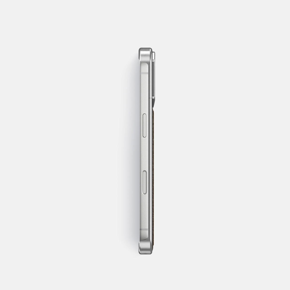 Metal Case For iPhone 18 Pro In Calf -3 | Dark-Brown-Steel