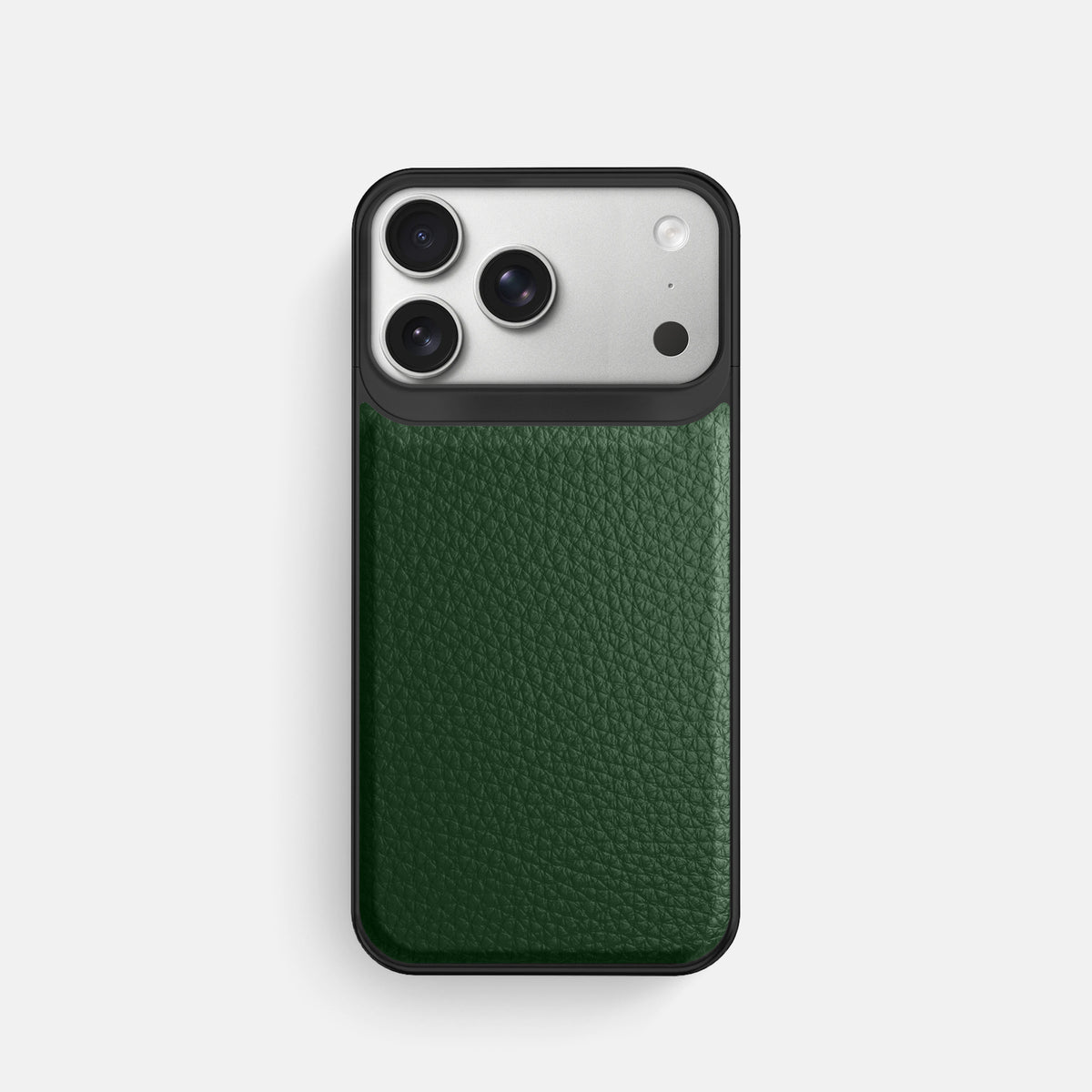 Metal Case For iPhone 18 Pro In Calf -1 | Dark-Green-Black