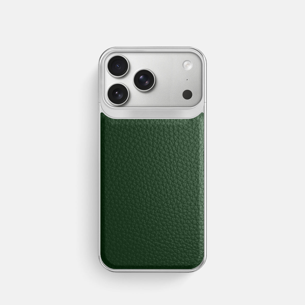 Metal Case For iPhone 18 Pro In Calf -1 | Dark-Green-Steel