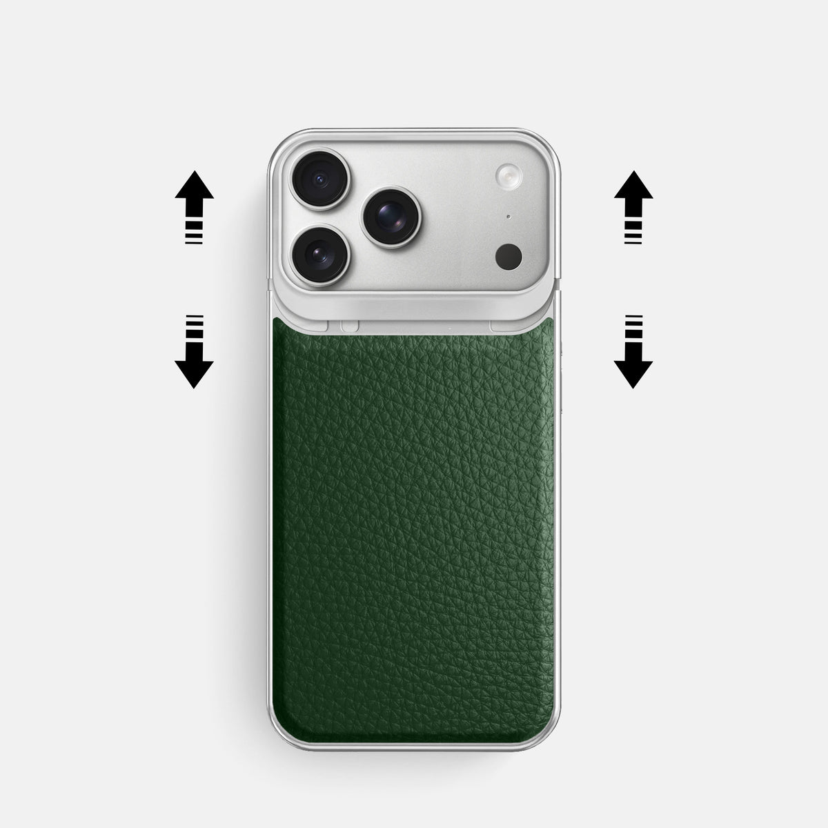 Metal Case For iPhone 18 Pro In Calf -2 | Dark-Green-Steel