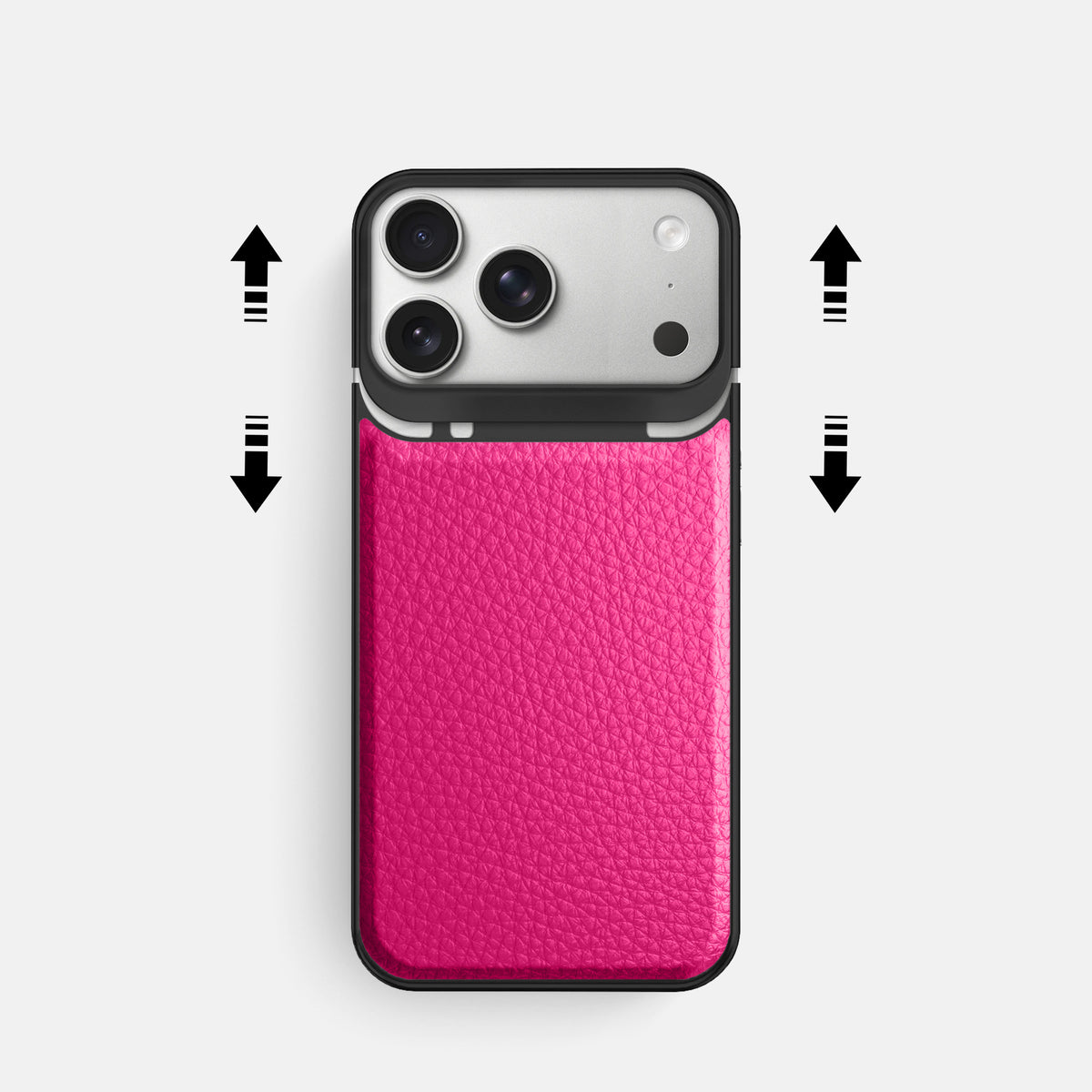Metal Case For iPhone 18 Pro In Calf -2 | Magenta-Black