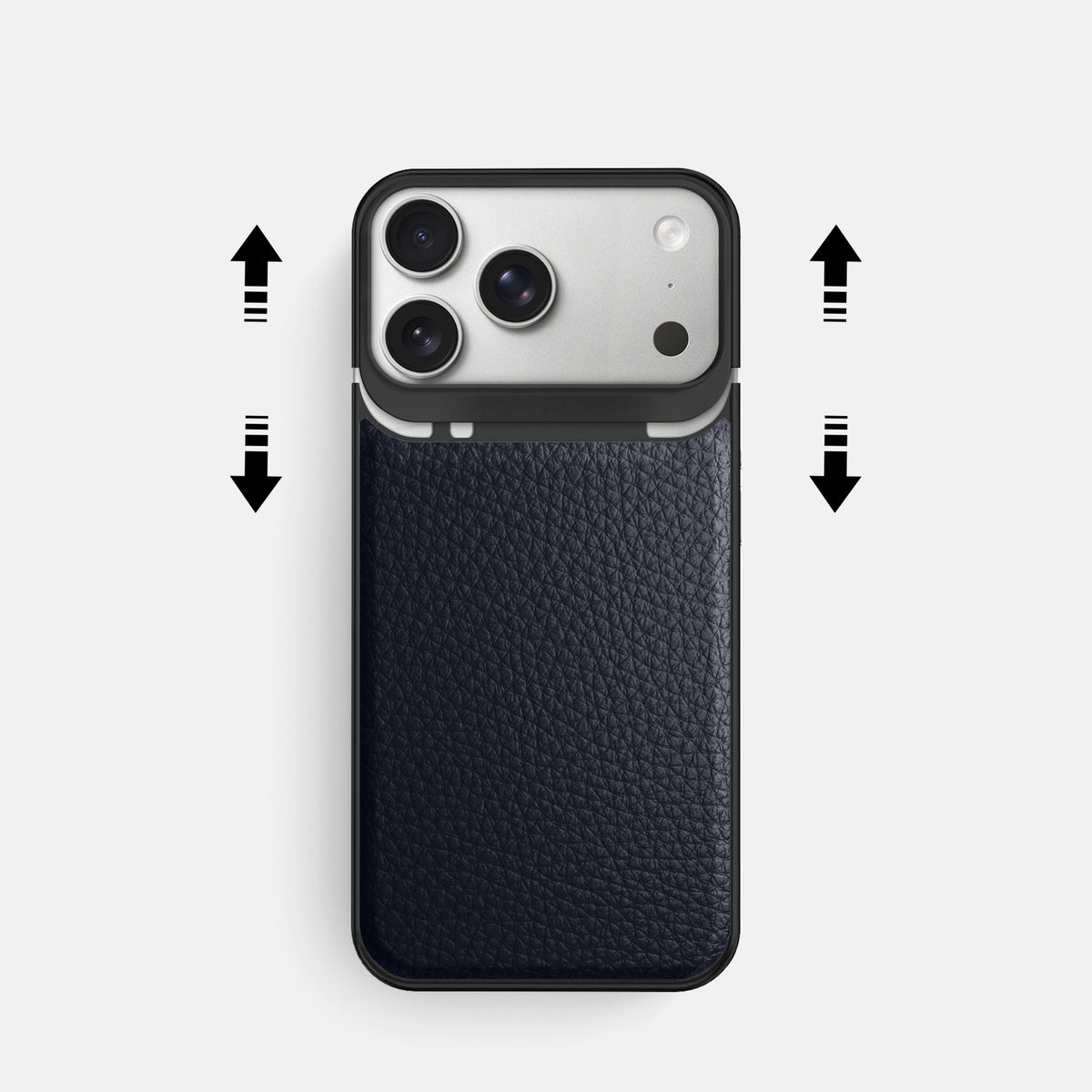 Metal Case For iPhone 18 Pro In Calf -2 | Marine-Black