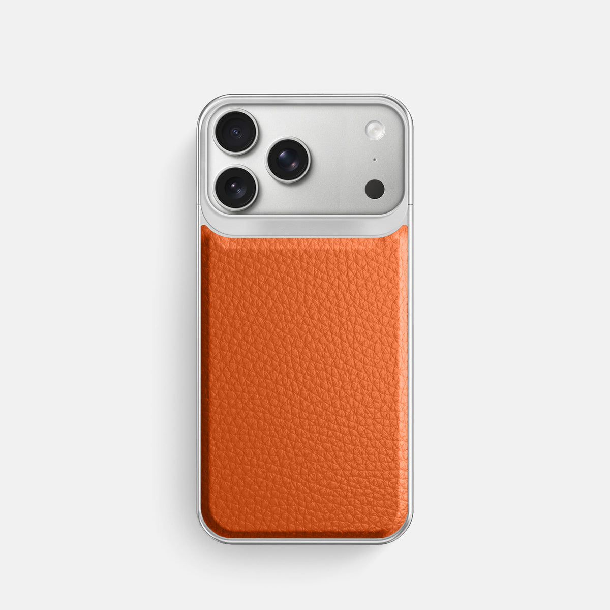 Metal Case For iPhone 18 Pro In Calf -1 | Orange-Steel