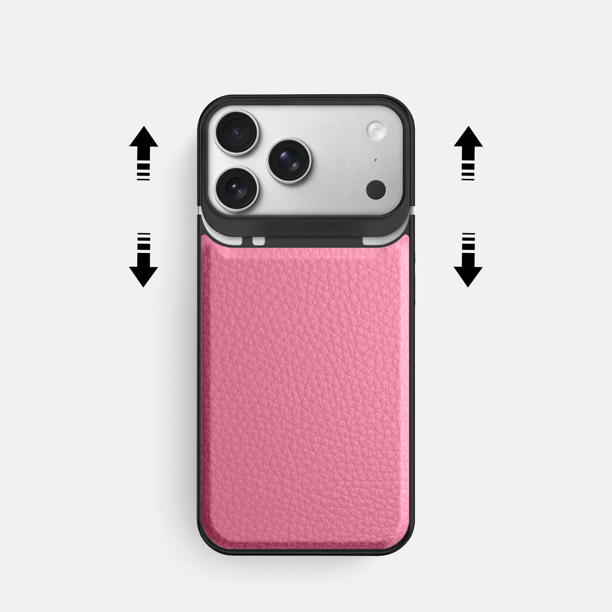 Metal Case For iPhone 18 Pro In Calf -2 | Pink-Black