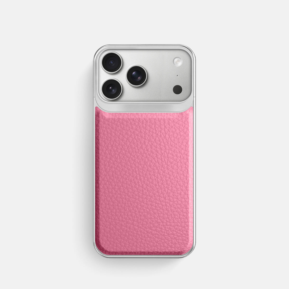Metal Case For iPhone 18 Pro In Calf -1 | Pink-Steel