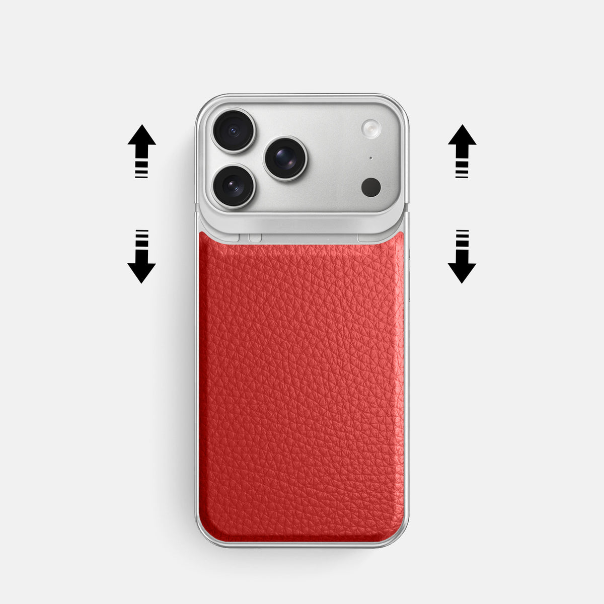 Metal Case For iPhone 18 Pro In Calf -2 | Red-Steel