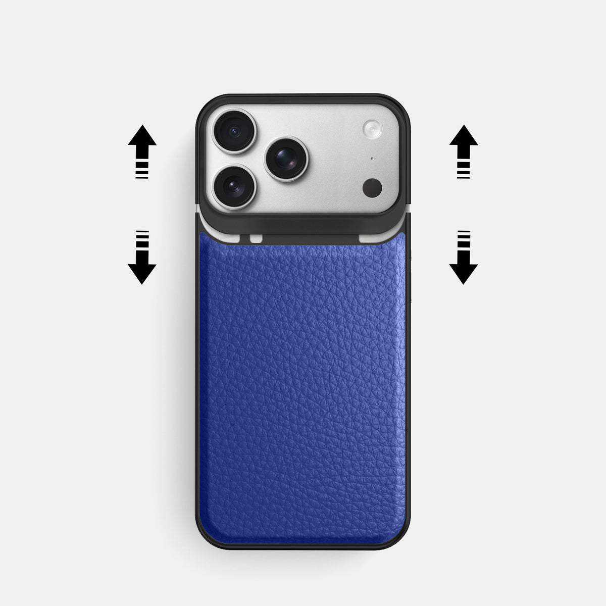 Metal Case For iPhone 18 Pro In Calf -2 | Royal-Blue-Black