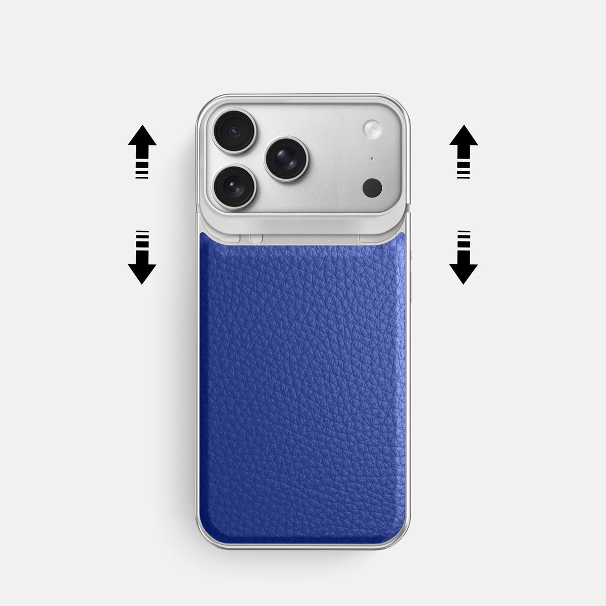 Metal Case For iPhone 18 Pro In Calf -2 | Royal-Blue-Steel