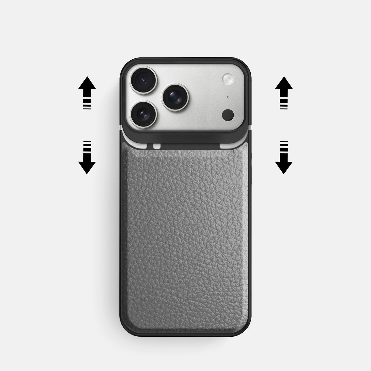 Metal Case For iPhone 18 Pro In Calf -2 | Souris-Black
