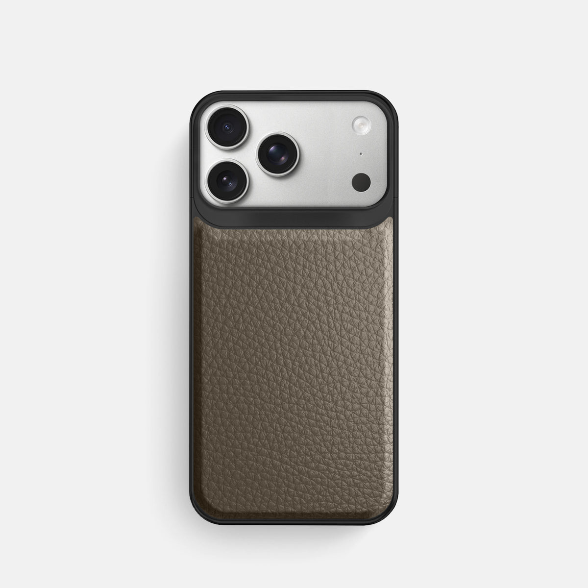 Metal Case For iPhone 18 Pro In Calf -1 | Taupe-Black