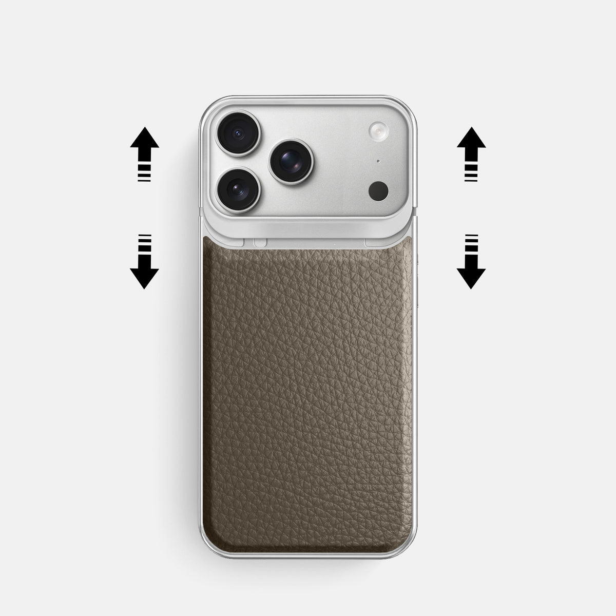 Metal Case For iPhone 18 Pro In Calf -2 | Taupe-Steel