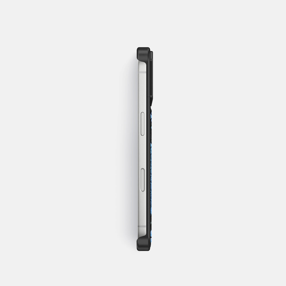 Metal Case For iPhone 18 Pro In Deluxe Python -3 | Blue-Jeans-Black