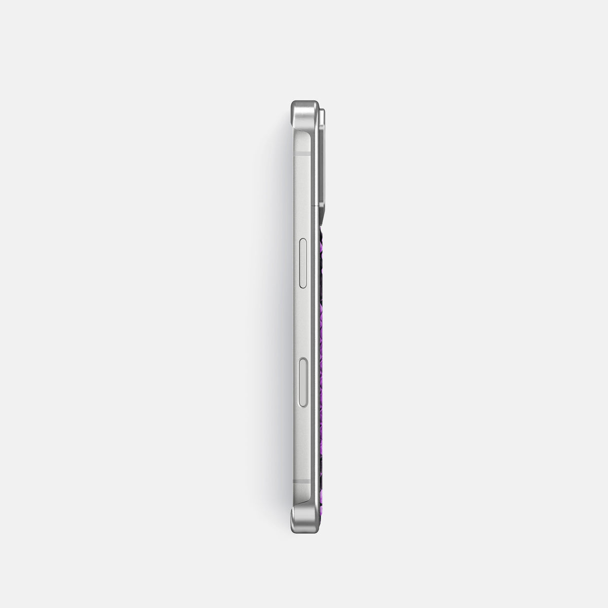 Metal Case For iPhone 18 Pro In Deluxe Python -3 | Purple-Steel