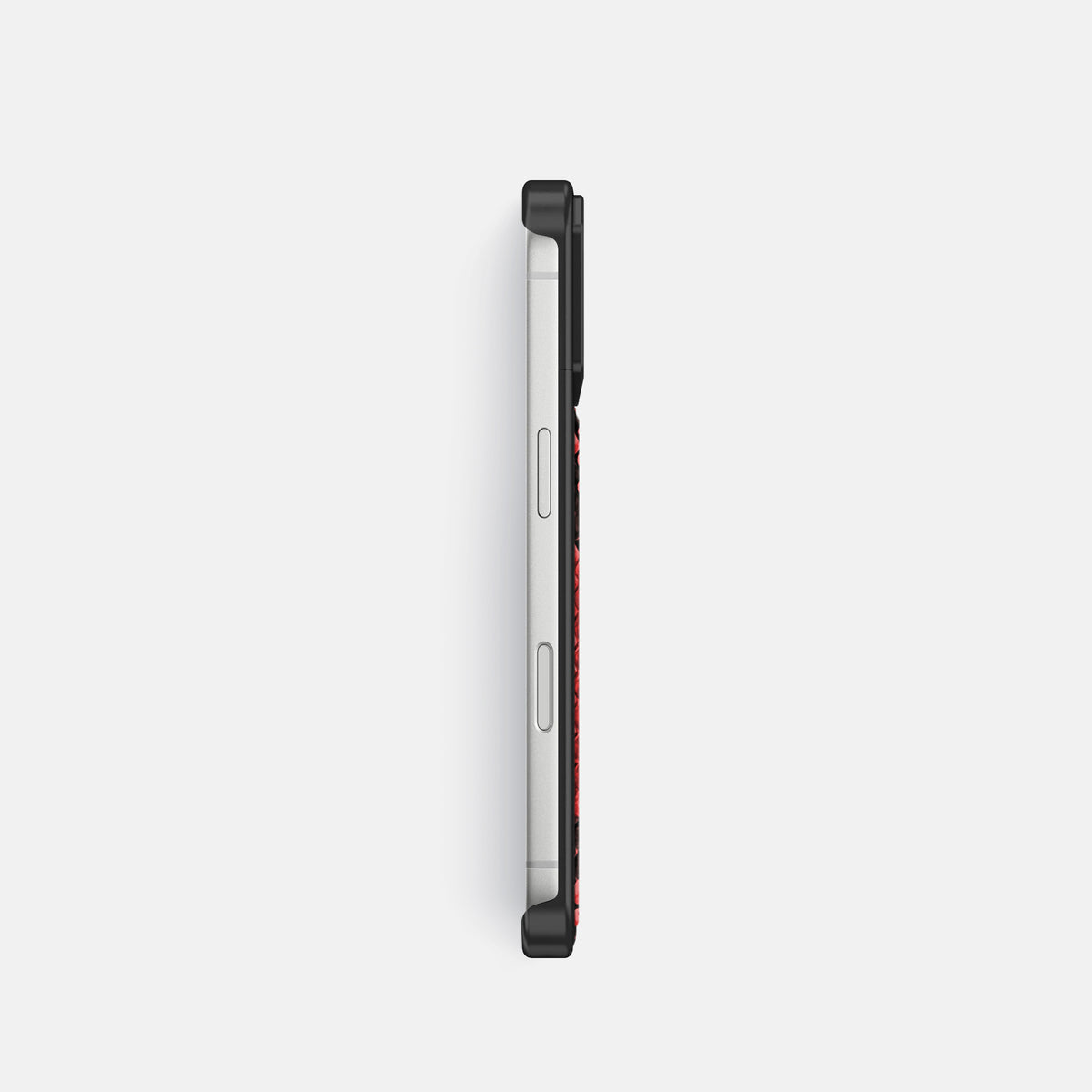 Metal Case For iPhone 18 Pro In Deluxe Python -3 | Red-Black