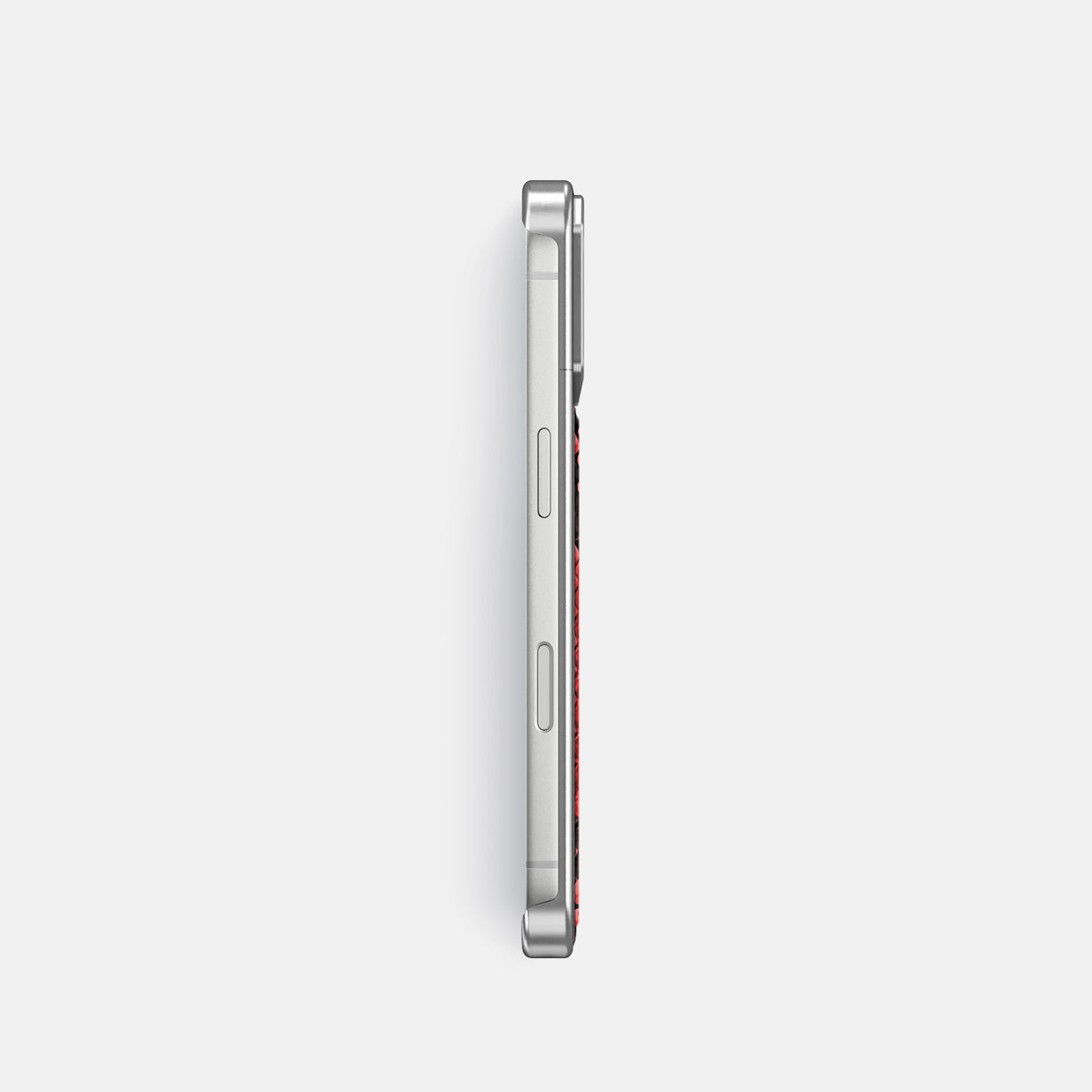 Metal Case For iPhone 18 Pro In Deluxe Python -3 | Red-Steel