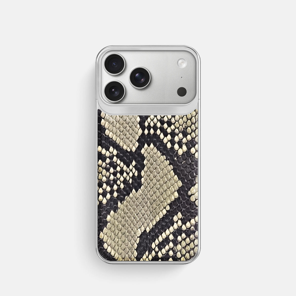 Metal Case For iPhone 18 Pro In Deluxe Python -1 | Savannah-Steel