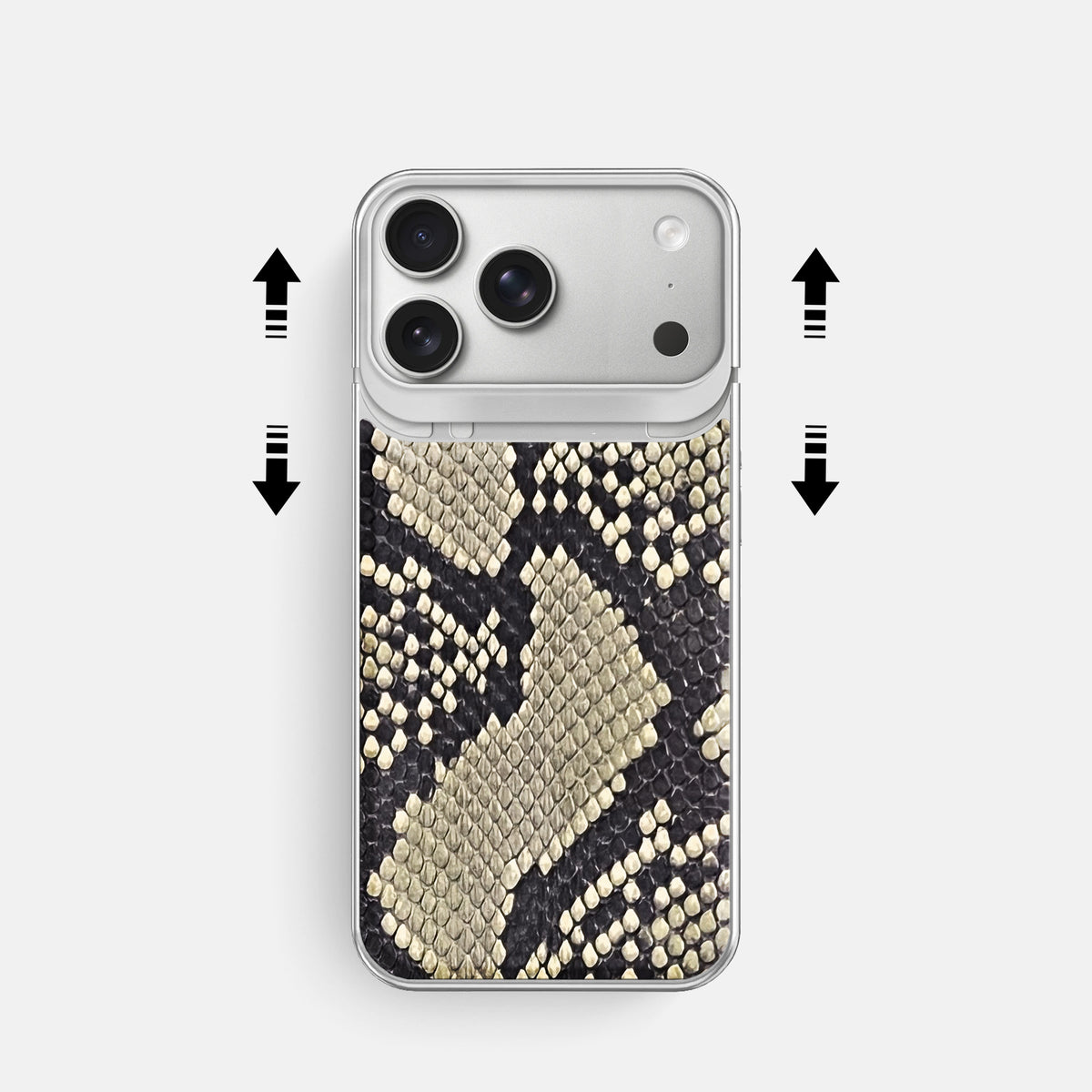 Metal Case For iPhone 18 Pro In Deluxe Python -2 | Savannah-Steel