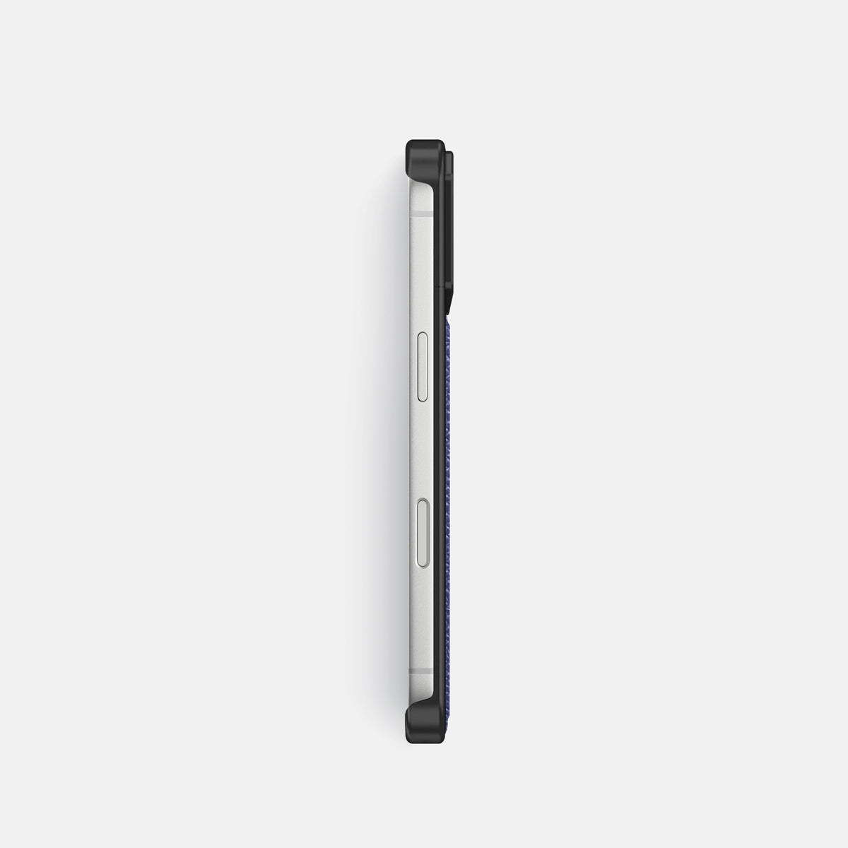 Metal Case For iPhone 18 Pro In Epsom-Style Calf -3 | Purple-Black