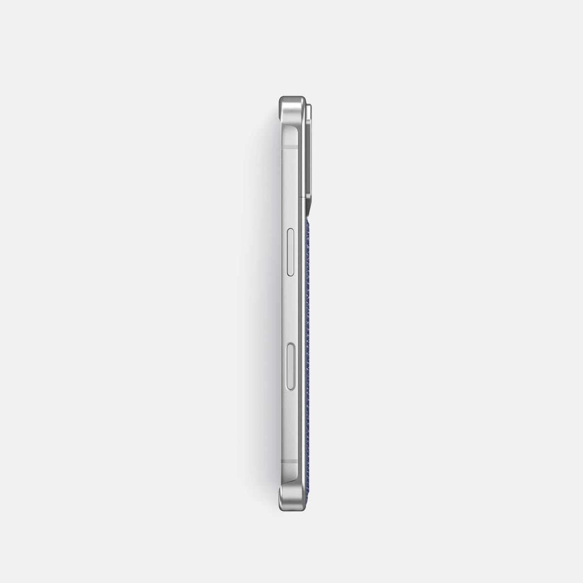 Metal Case For iPhone 18 Pro In Epsom-Style Calf -3 | Purple-Steel