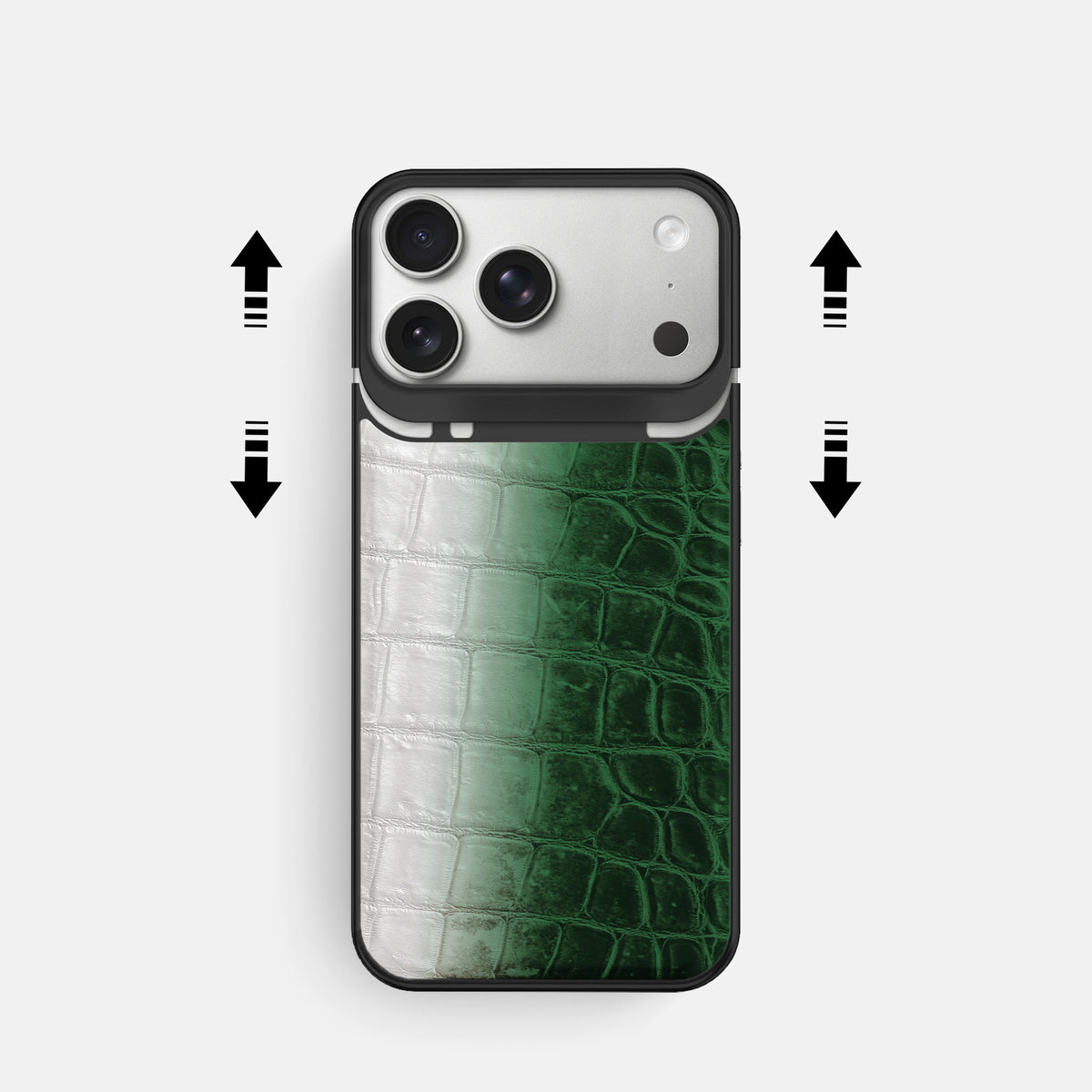 Metal Case For iPhone 18 Pro In Himalayan Crocodile -2 | Green-Black