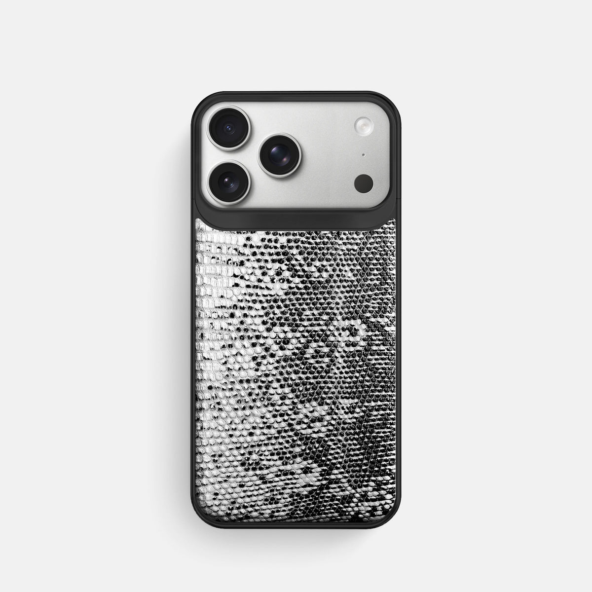 Metal Case For iPhone 18 Pro In Himalayan Lizard -1 | Dark-Black