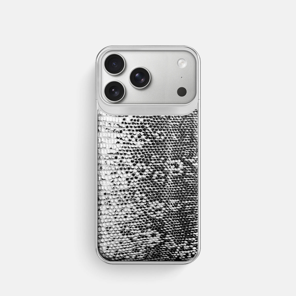 Metal Case For iPhone 18 Pro In Himalayan Lizard -1 | Dark-Steel
