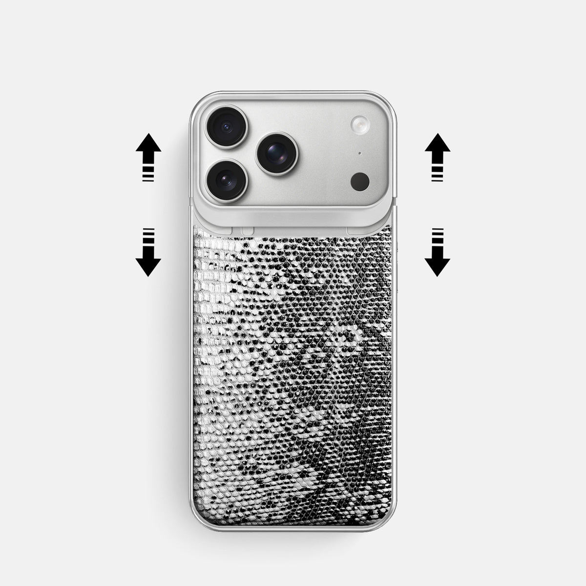 Metal Case For iPhone 18 Pro In Himalayan Lizard -2 | Dark-Steel