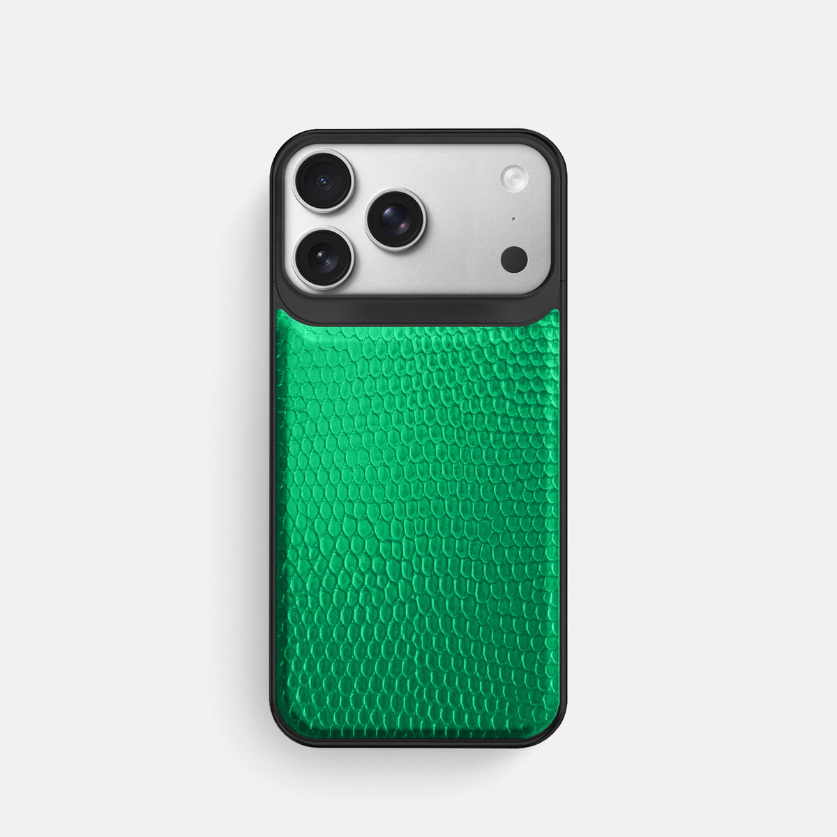 Metal Case For iPhone 18 Pro In Lizard -1 | Apple-Green-Black