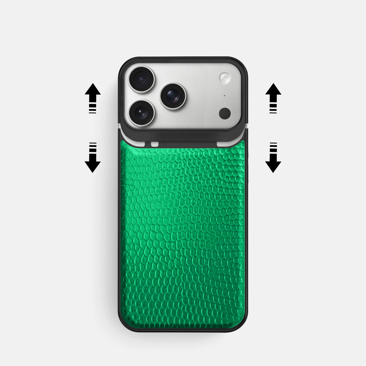Metal Case For iPhone 18 Pro In Lizard -2 | Apple-Green-Black